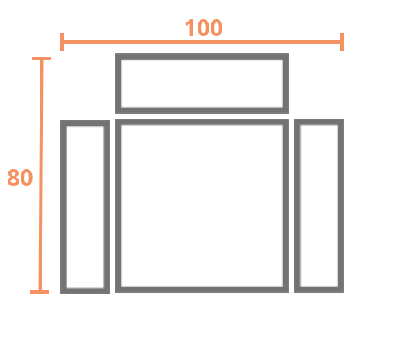 Medidas 1 plaza para Sofá Entidades Modelo Tetris con brazo