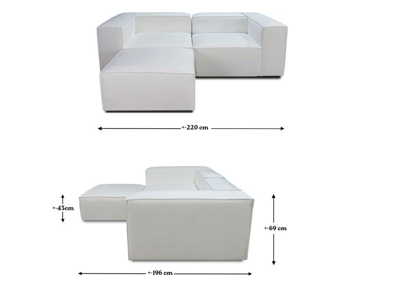 Sofá modular pequeño (2 plazas) de color gris más puf - Modules - Don  Baraton: tienda de sofás, colchones y muebles