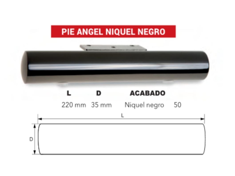 Pata para sofá - Redonda Niquel Negro Angel 22cm x 3.5cm 0