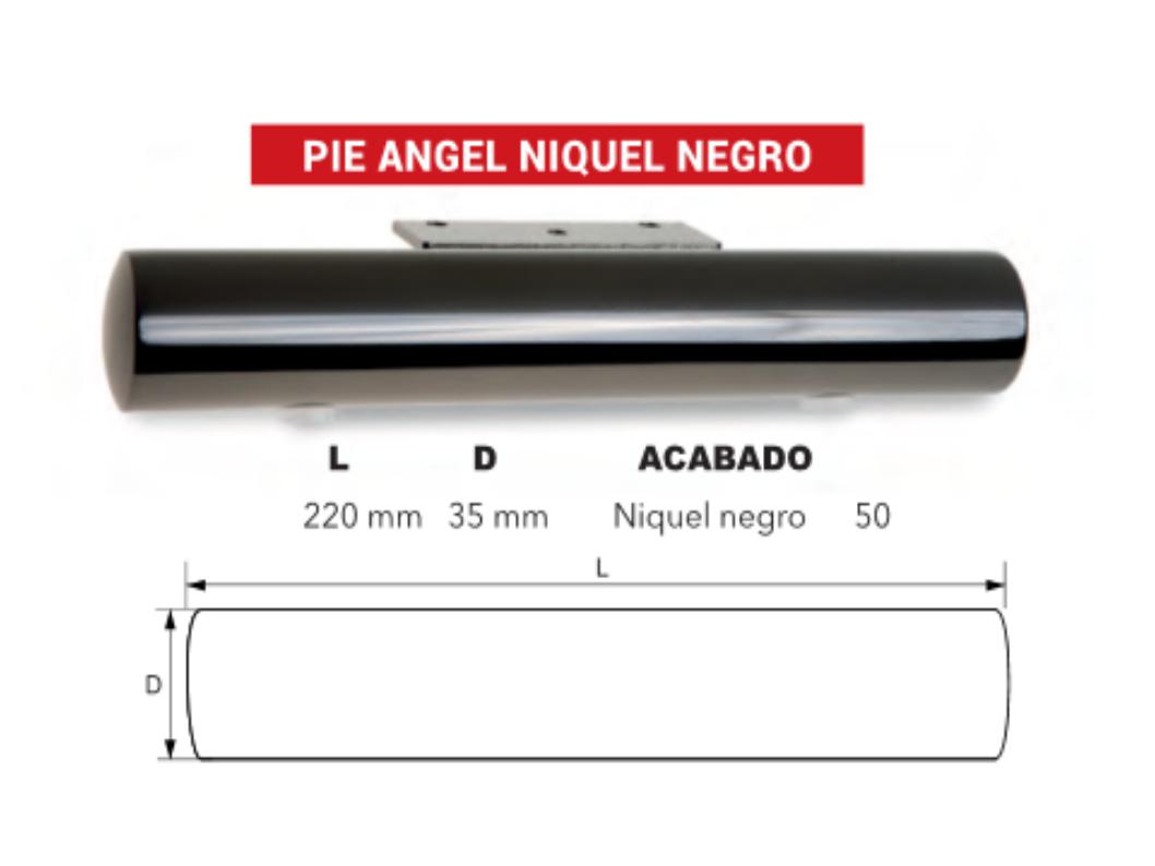 Miniatura del Pata para sofá - Redonda Niquel Negro Angel 22cm x 3.5cm | Sofá realizado a medida en nuestra Fábrica de Sofás Valencia