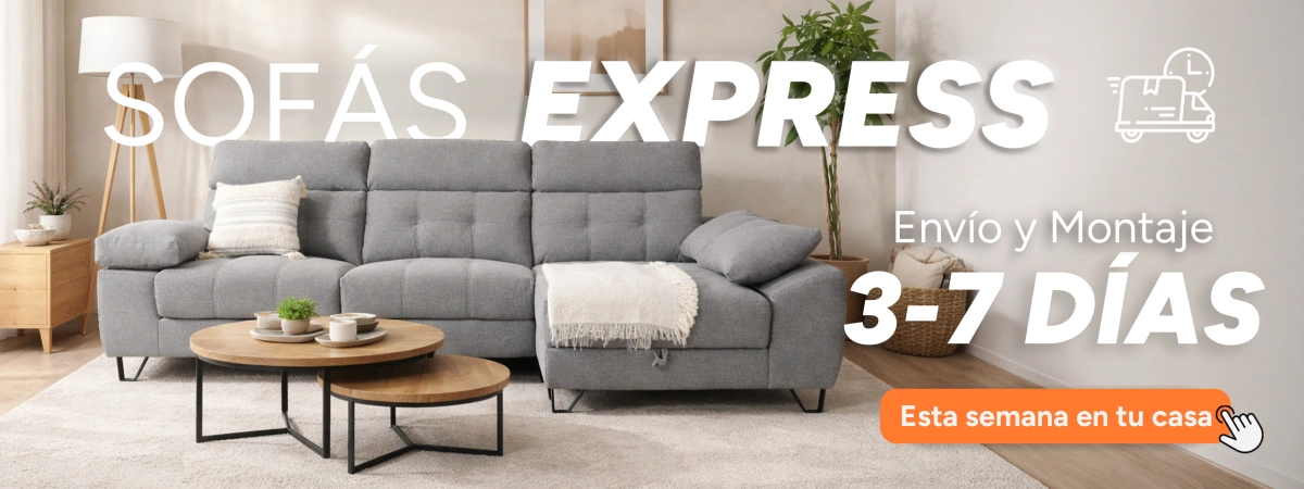 Sofás con envío y montaje Express en 3-7 días en tu casa