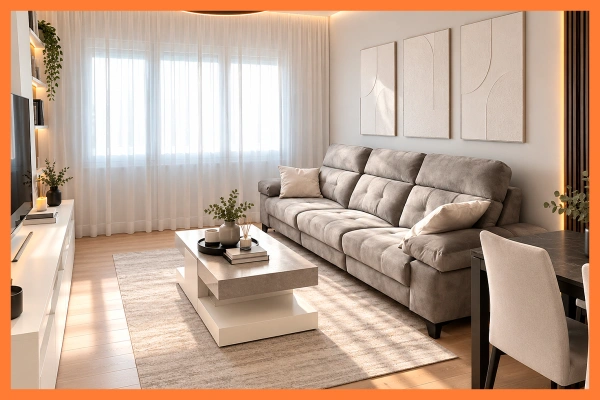 Sofá moderno en salón