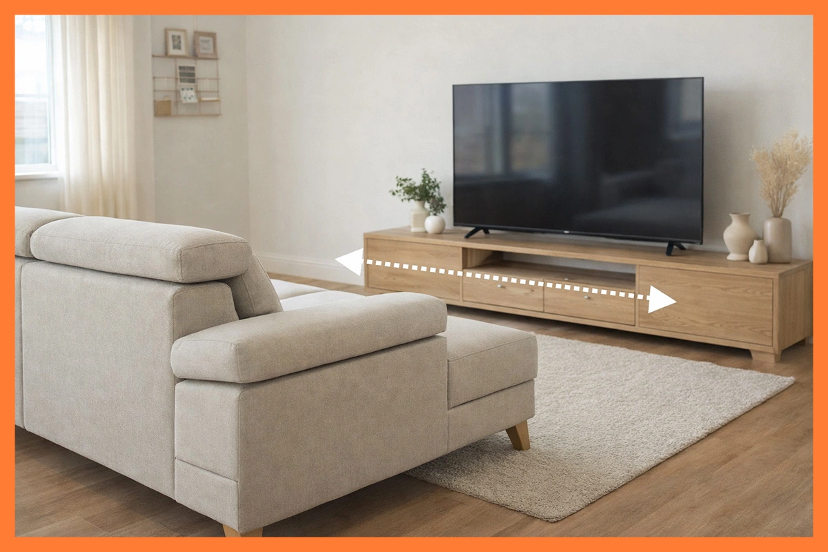 Distancia entre tele y sofá